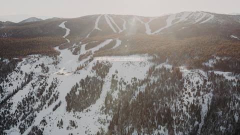 helicopter view of June Mountain