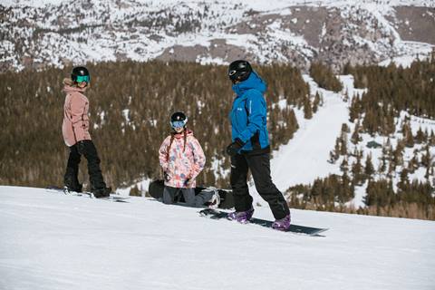 Family snowboarding